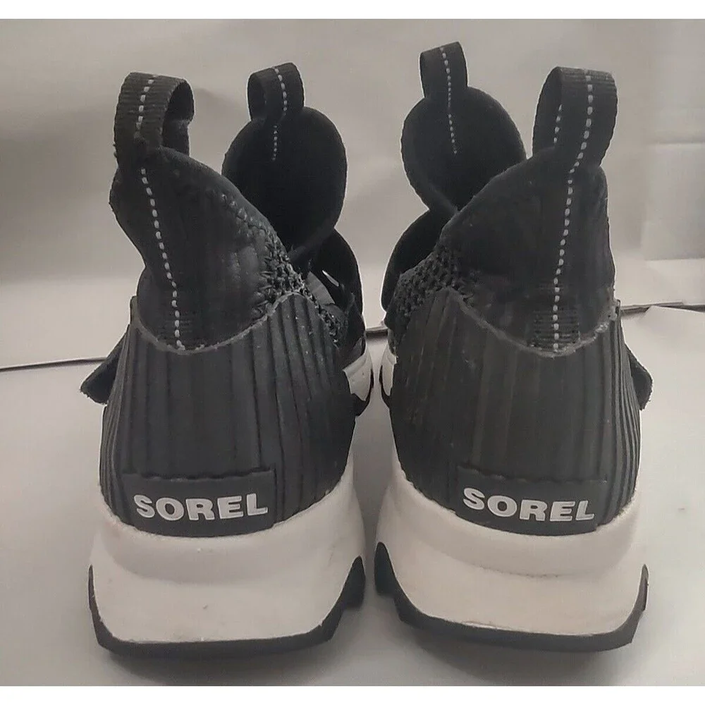 Sorel Shoes Women 8.5 Kinetic Sneak Black Gray Running Walking Sneakers Outdoor